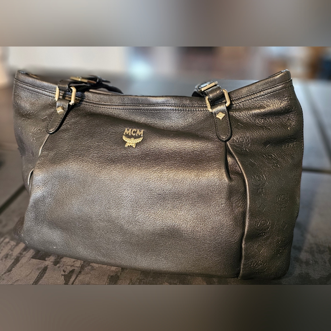 Mcm Black Leather Tote